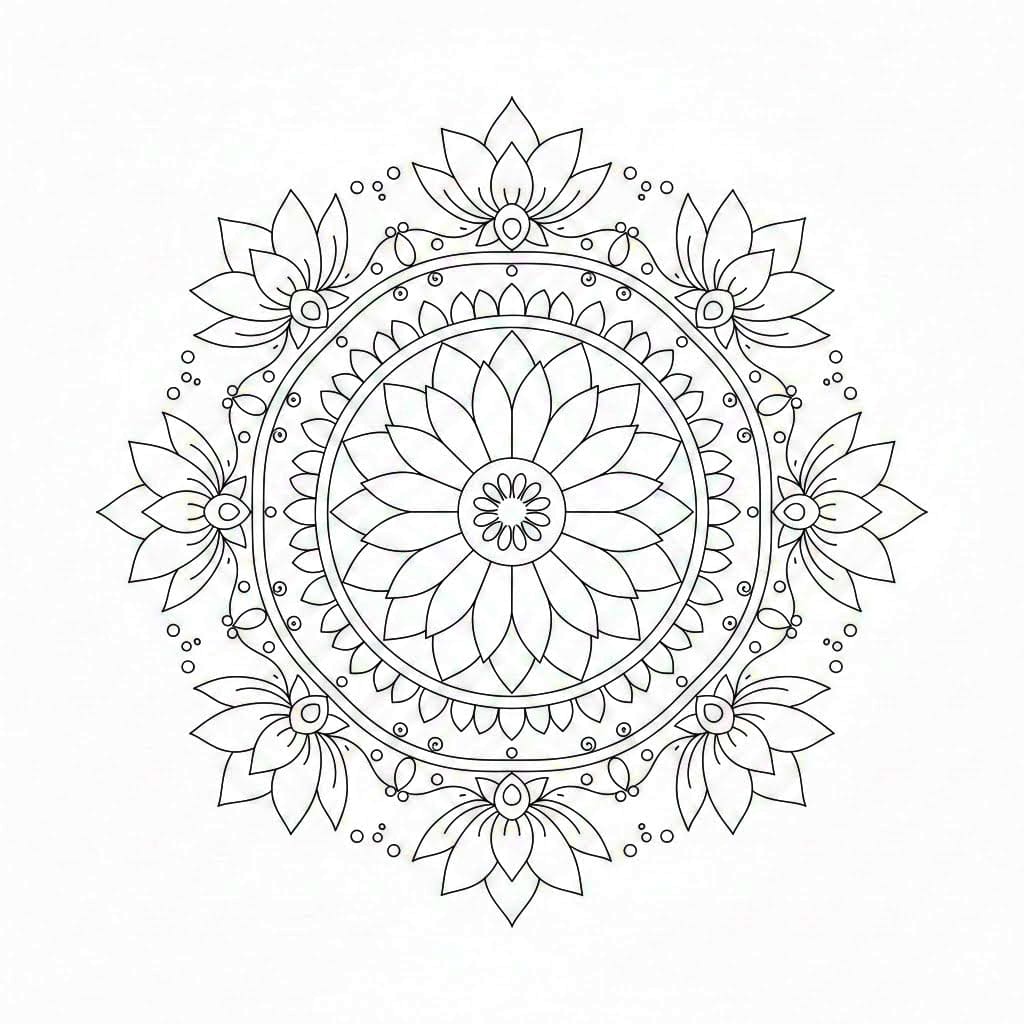 Calm Rhythm Henna Mandala Template Mandalas