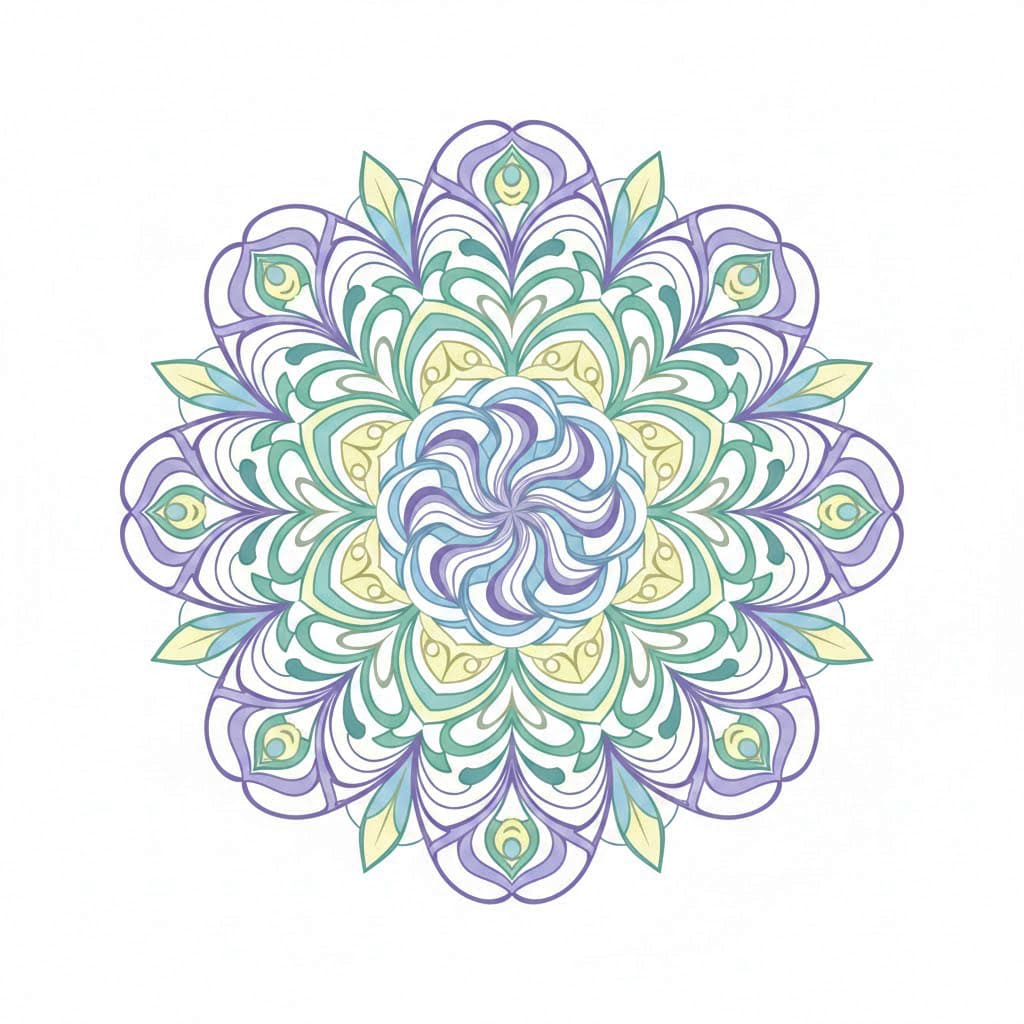 Calm Spiral Layered Mandala Template Mandalas