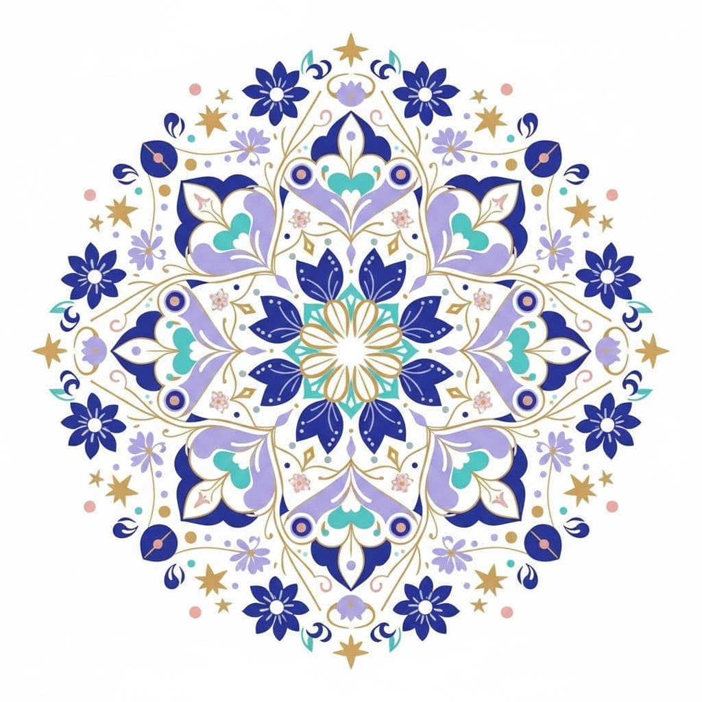 Celestial Colorful Mandala Template Mandalas