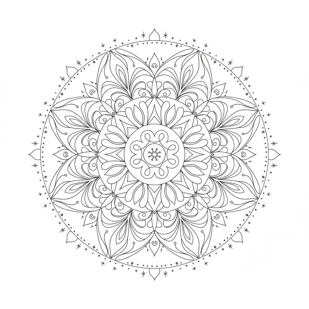 Celestial Grace Ornamental Mandala Template Mandalas
