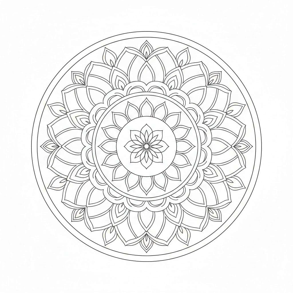 Centered Line Art Mandala Template Mandalas