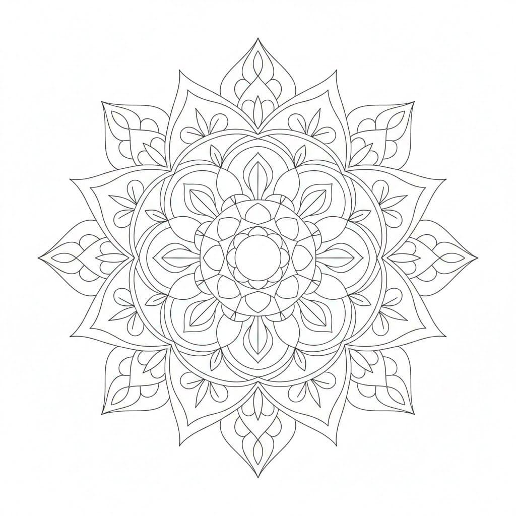 Clear Vision Symmetrical Mandala Template Mandalas