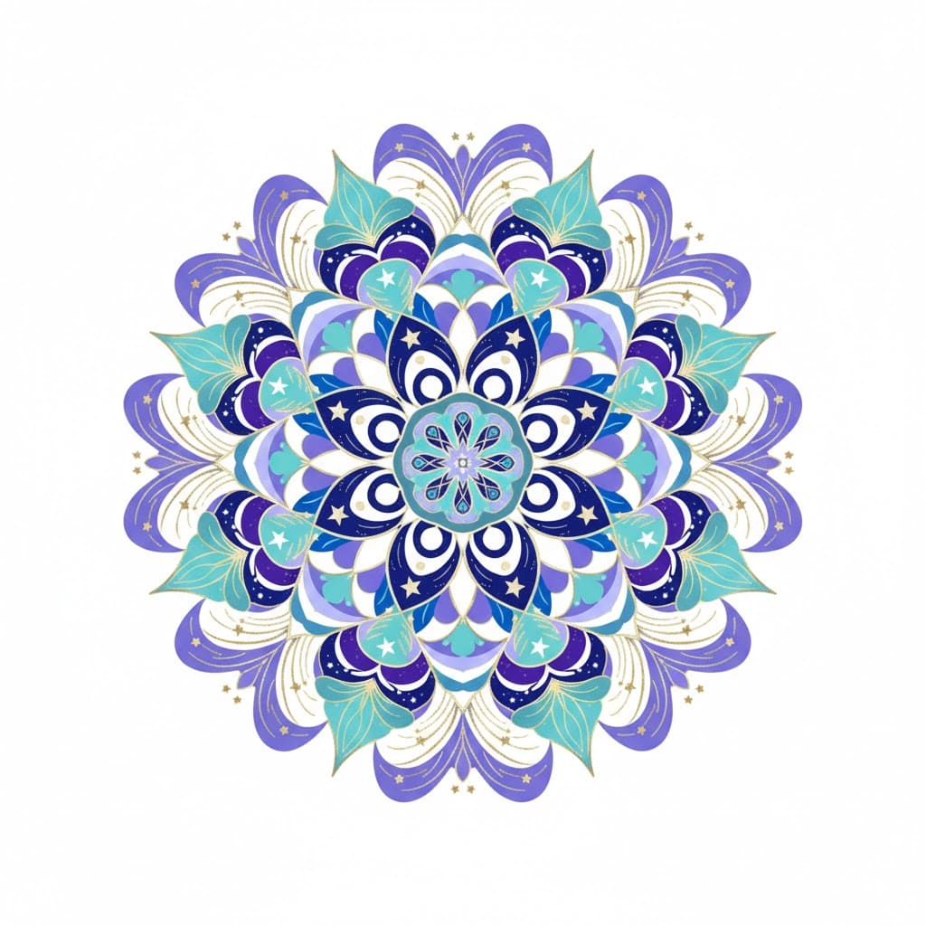 Cosmic Layered Mandala Template Mandalas