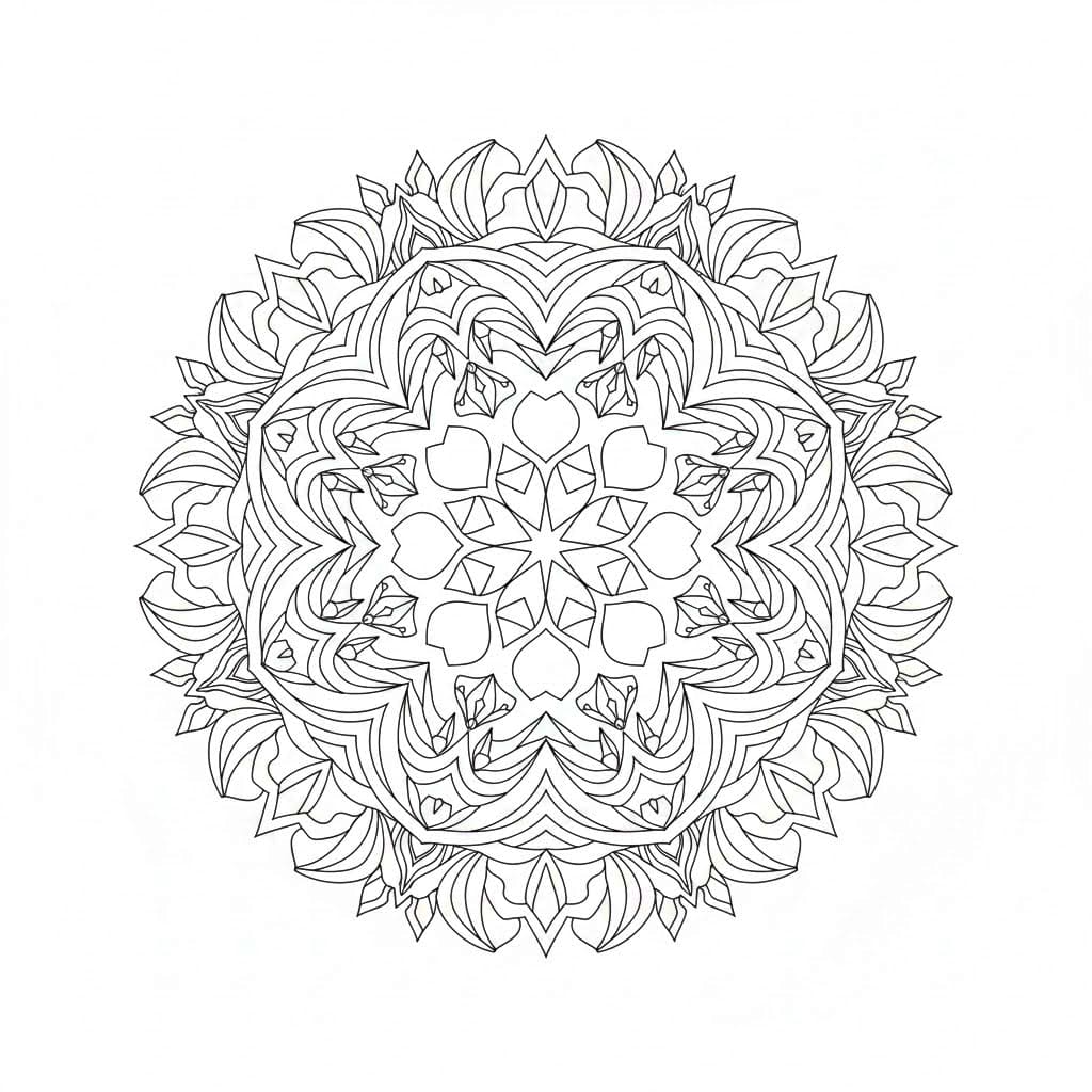 Crystal Tide Ornamental Mandala Template Mandalas