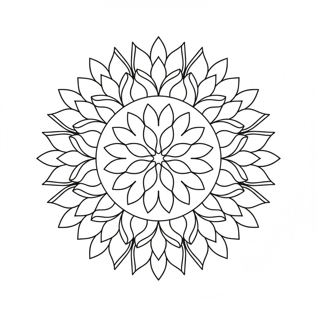 Dark Petal Blackwork Mandala Template Mandalas