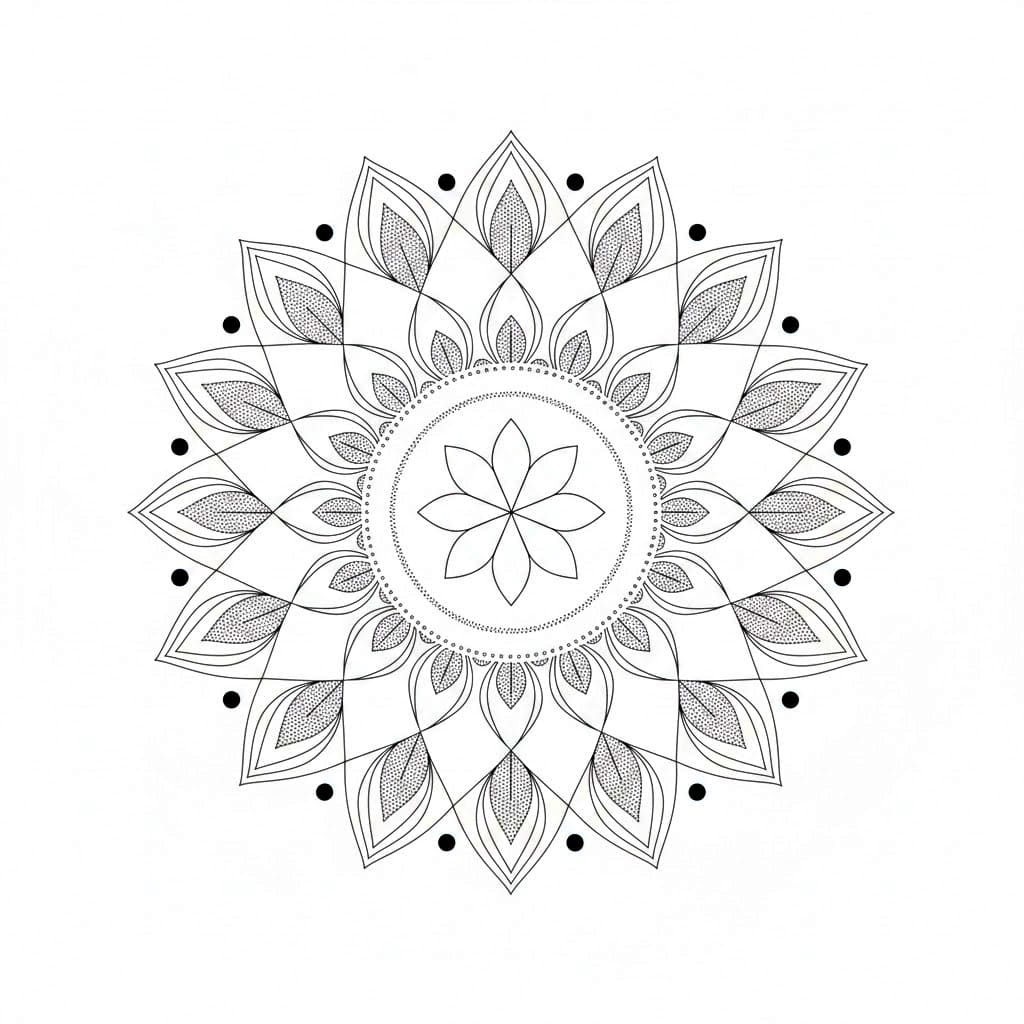Delicate Stippled Mandala Template Mandalas