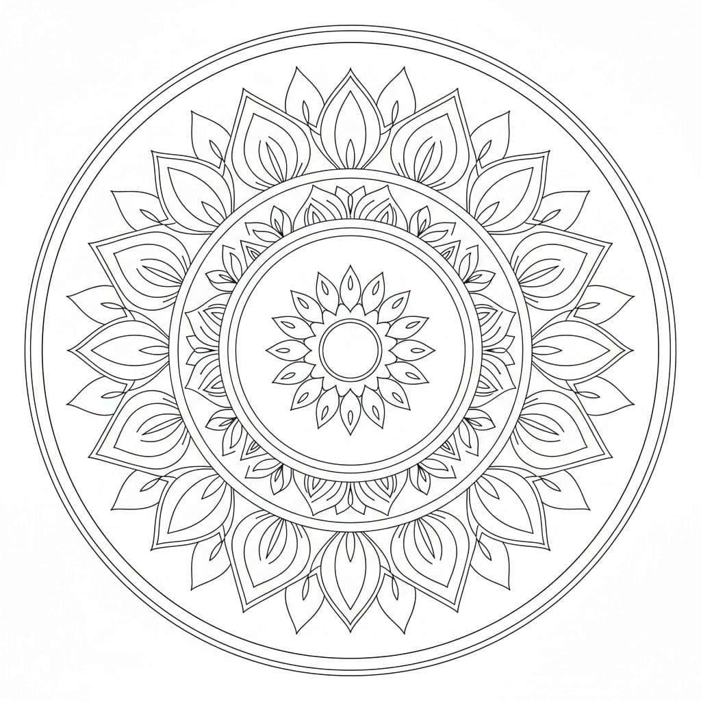 Divine Line Art Mandala Template Mandalas