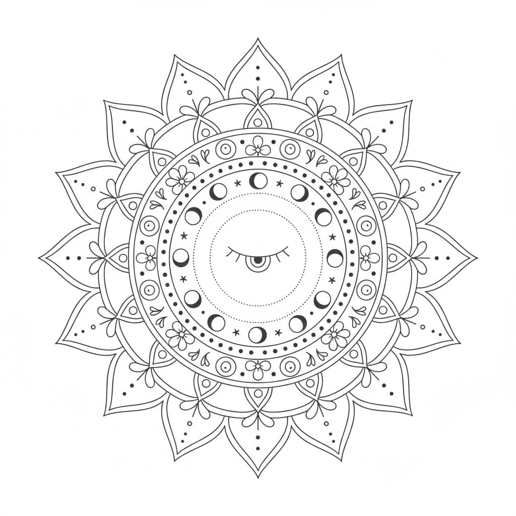 Dreamy Stippled Mandala Template Mandalas
