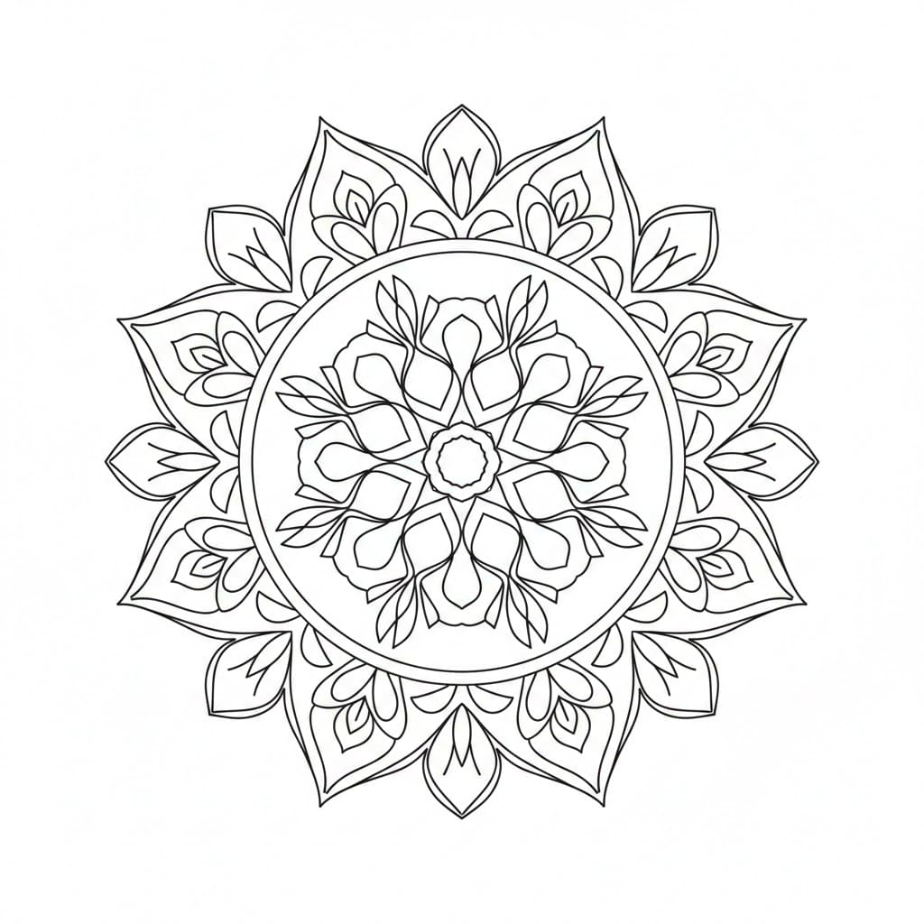 Elegant Line Art Mandala Template Mandalas
