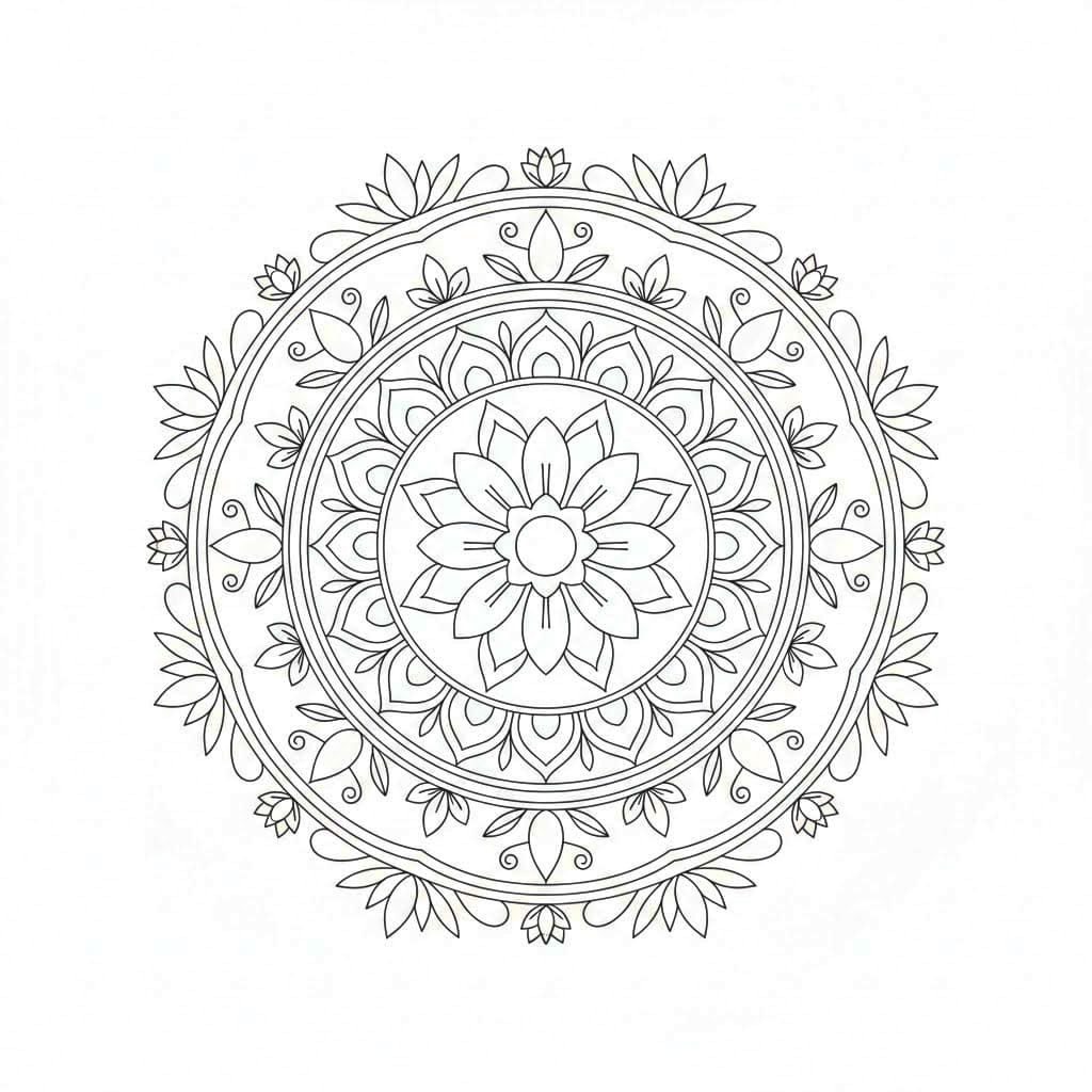 Elegant Radial Mandala Template Mandalas