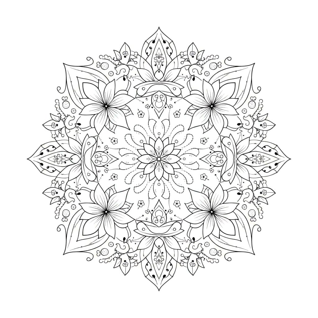 Endless Bloom Dotwork Mandala Template Mandalas