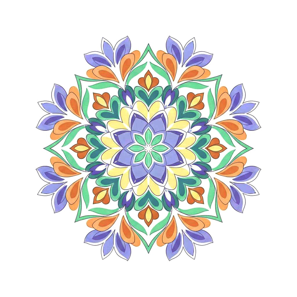Ethereal Colorful Mandala Template Mandalas