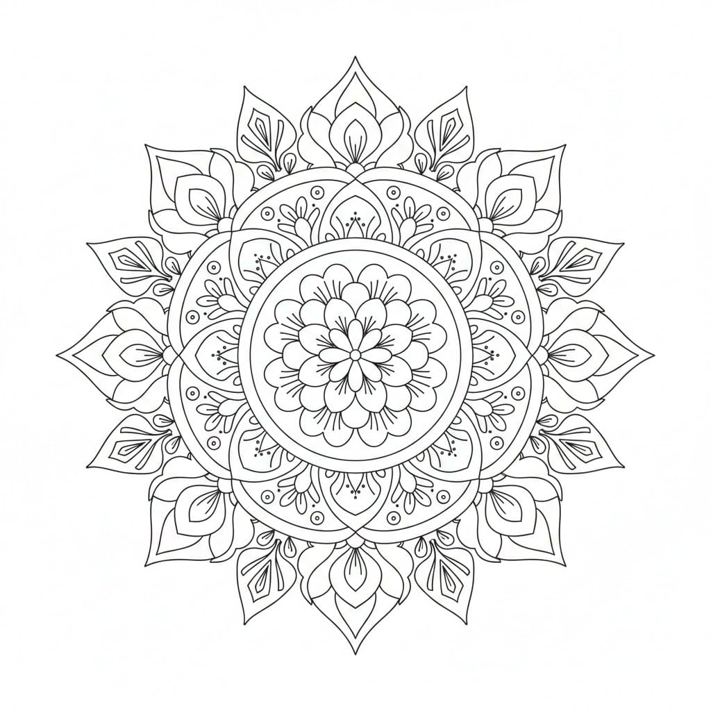 Floral Whisper Henna Mandala Template Mandalas