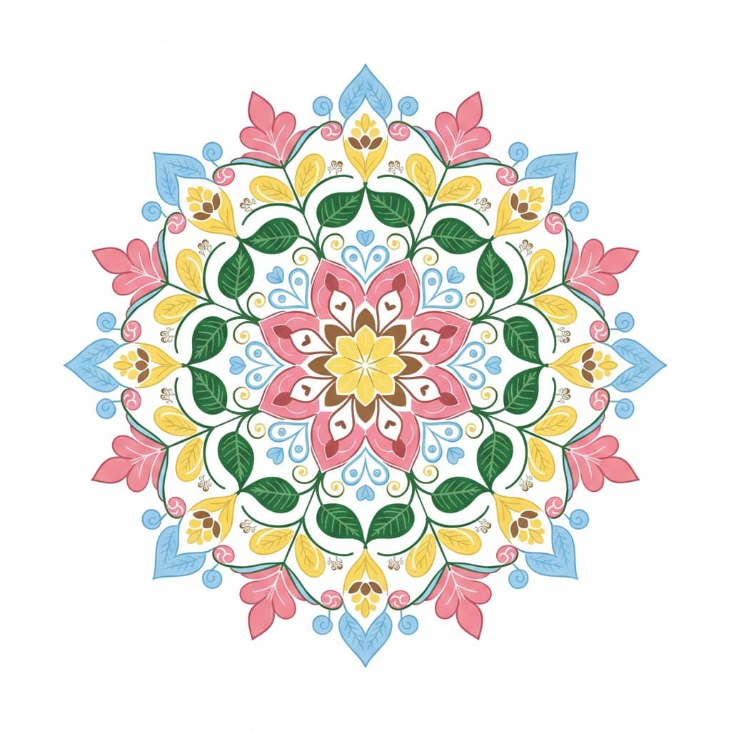 Flourish Colorful Mandala Template Mandalas