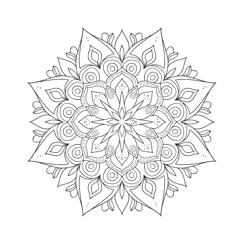 Flowing Stippled Mandala Template Mandalas