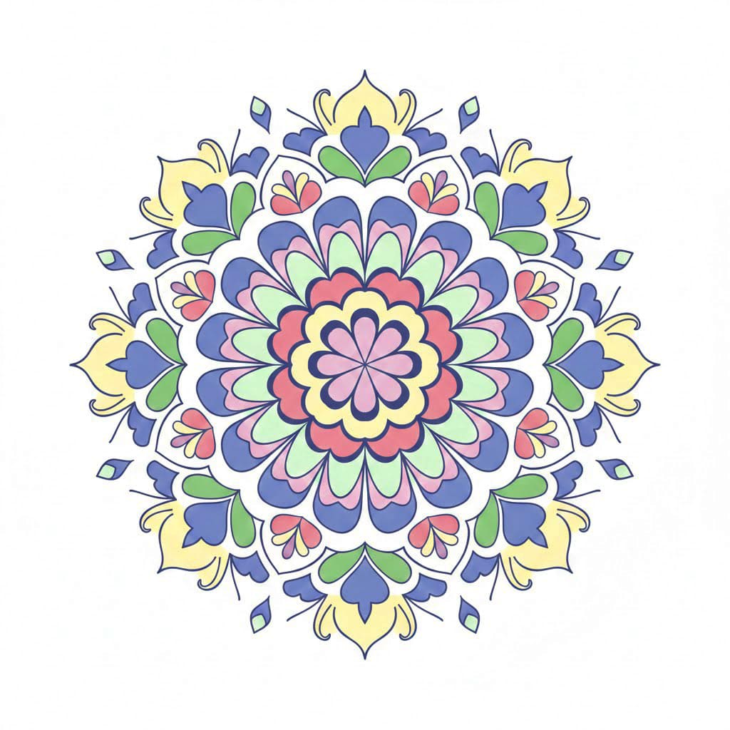 Gentle Colorful Mandala Template Mandalas