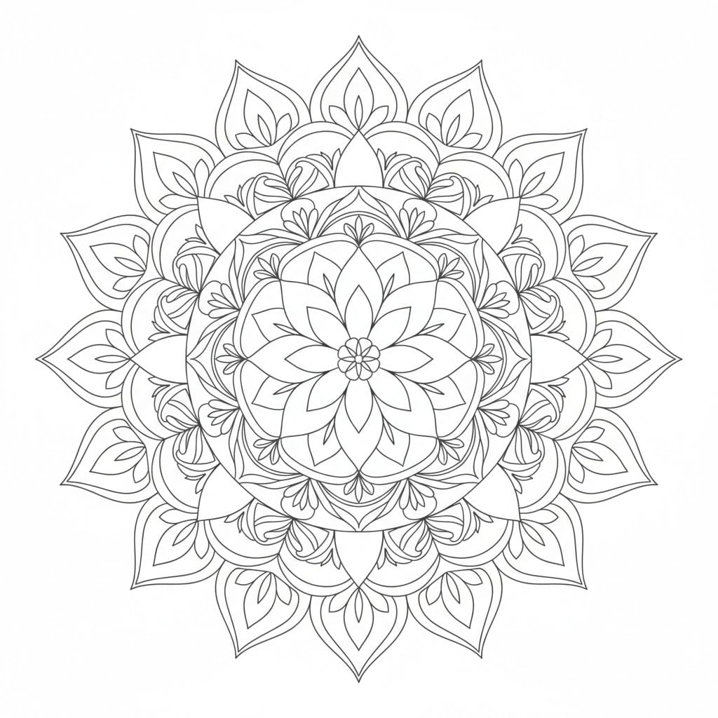 Gentle Curve Henna Mandala Template Mandalas