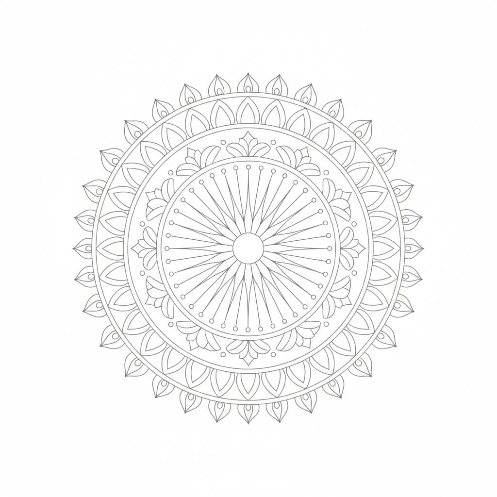 Gentle Flow Symmetrical Mandala Template Mandalas