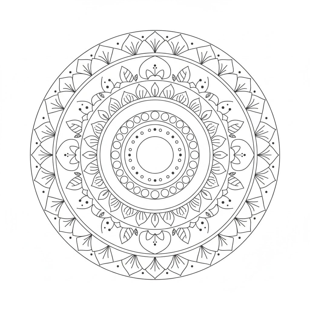 Gentle Orbit Dotwork Mandala Template Mandalas