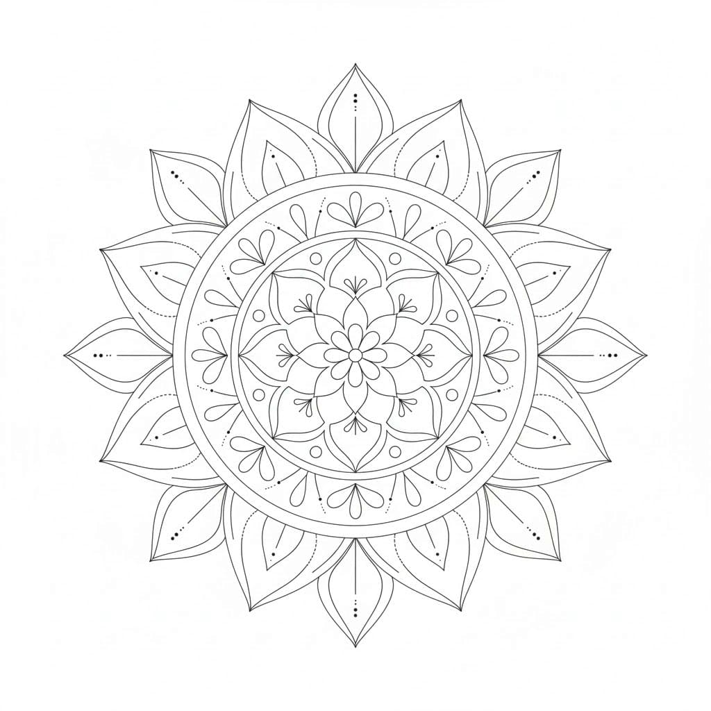 Gentle Pulse Stippled Mandala Template Mandalas