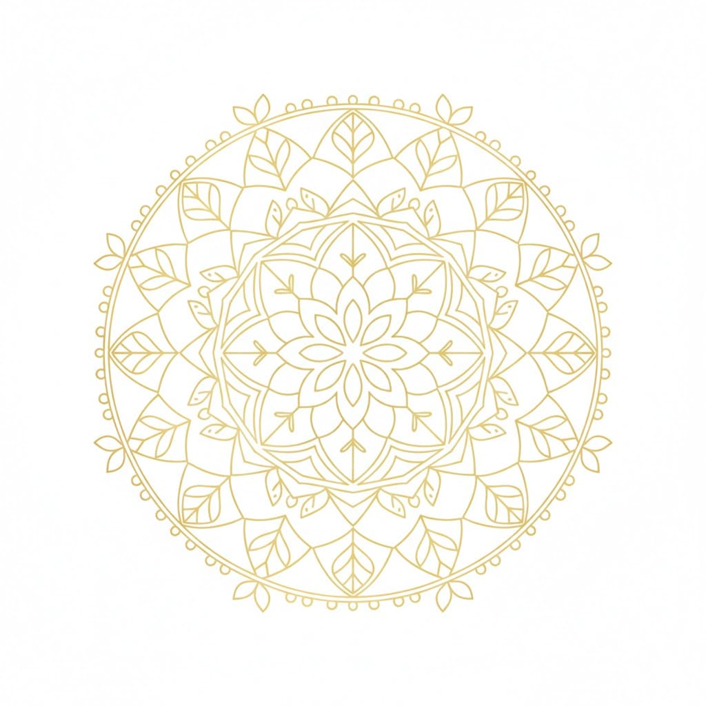 Golden Bloom Layered Mandala Template Mandalas