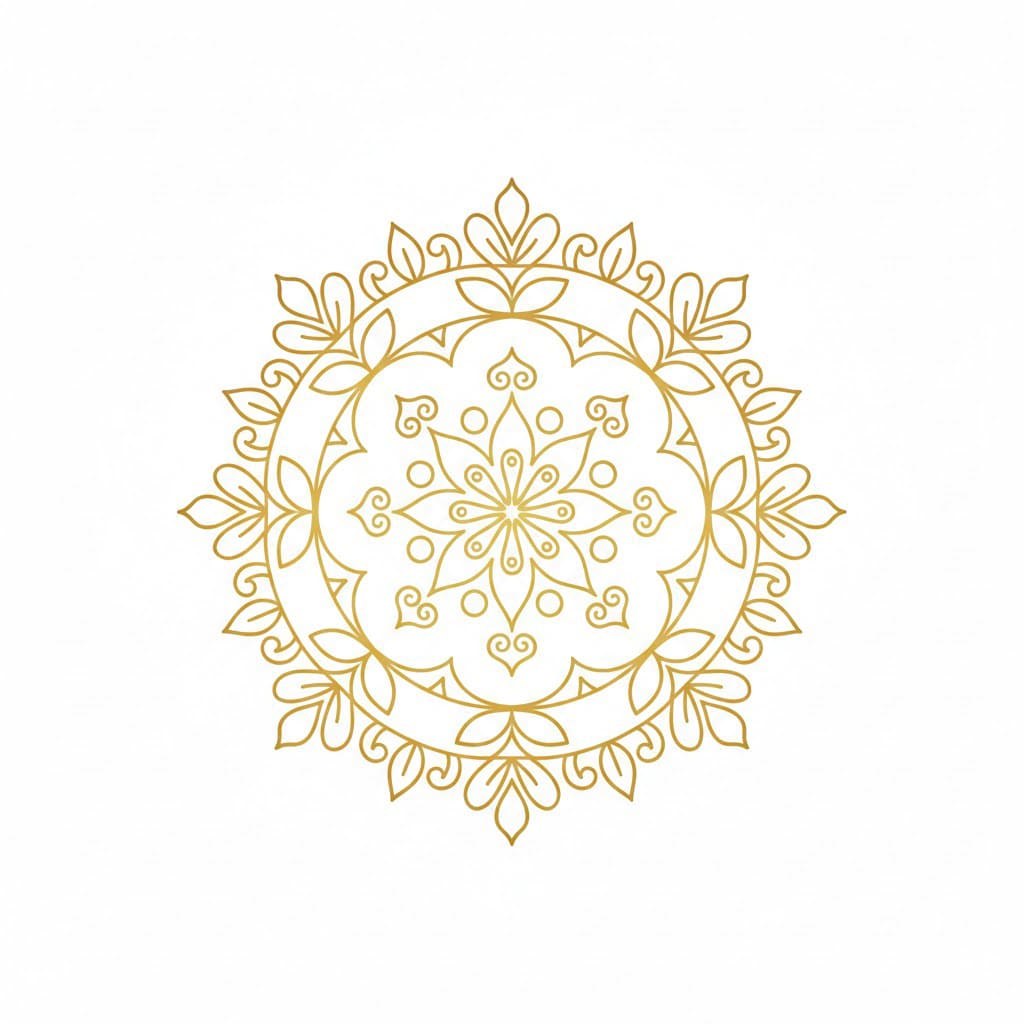 Golden Radial Mandala Template Mandalas