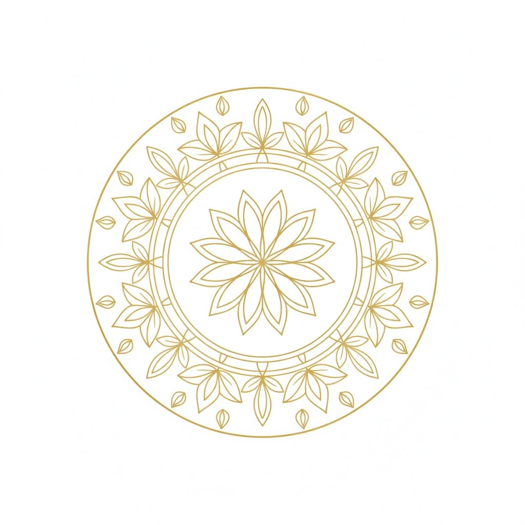 Golden Spirit Symmetrical Mandala Template Mandalas