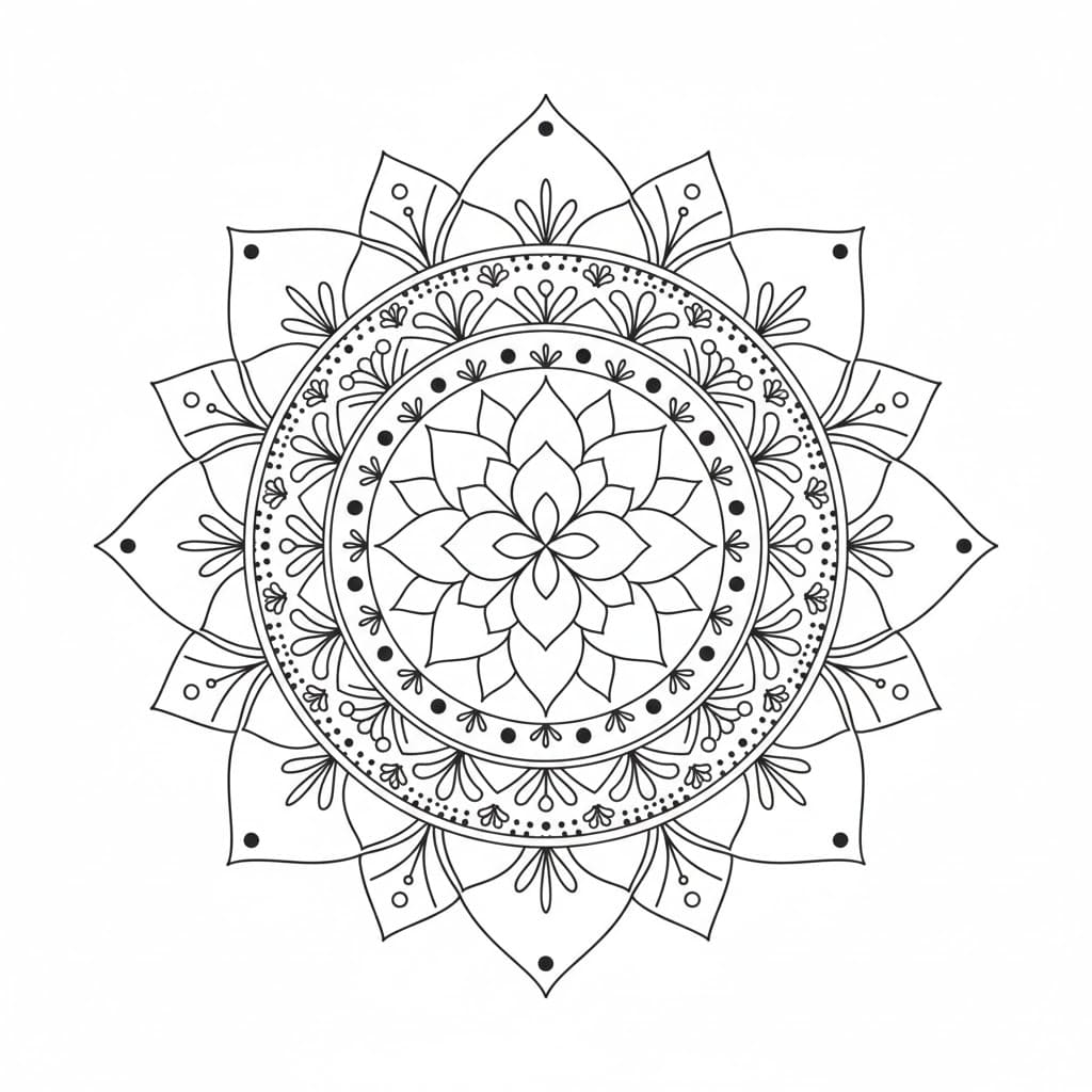 Golden Trance Dotwork Mandala Template Mandalas