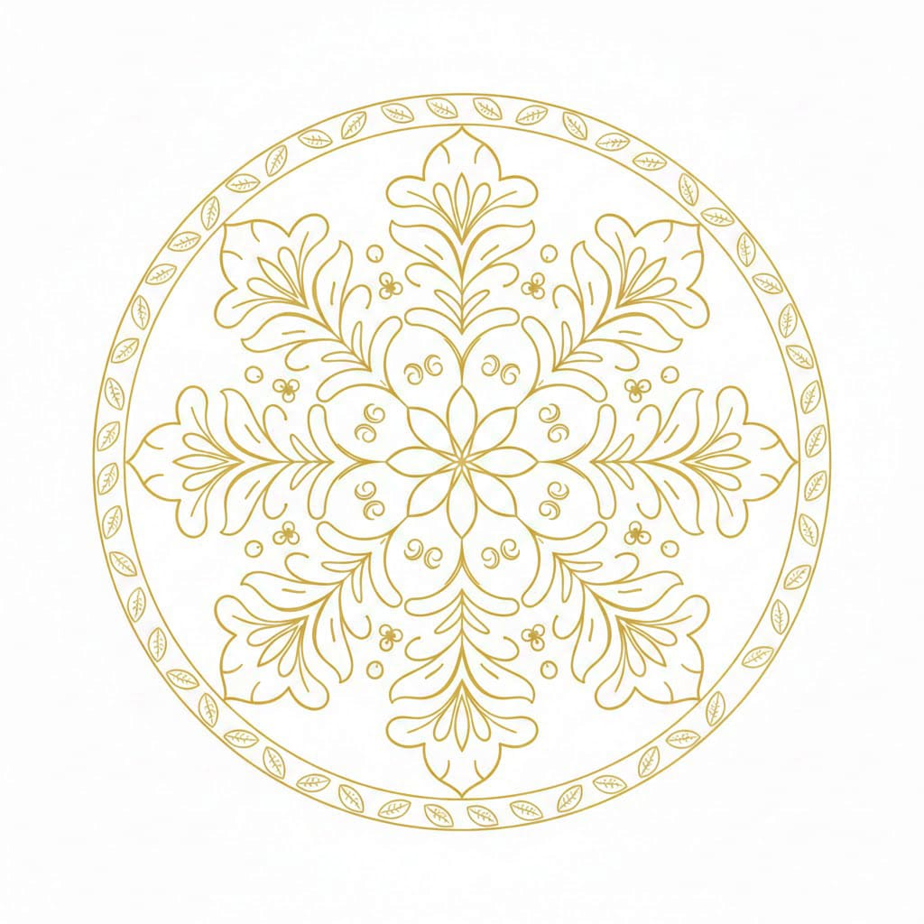 Golden Vine Henna Mandala Template Mandalas