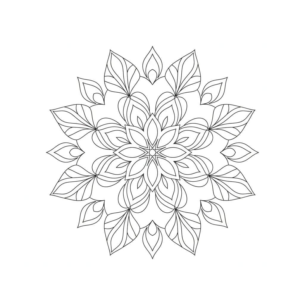 Graceful Line Art Mandala Template Mandalas