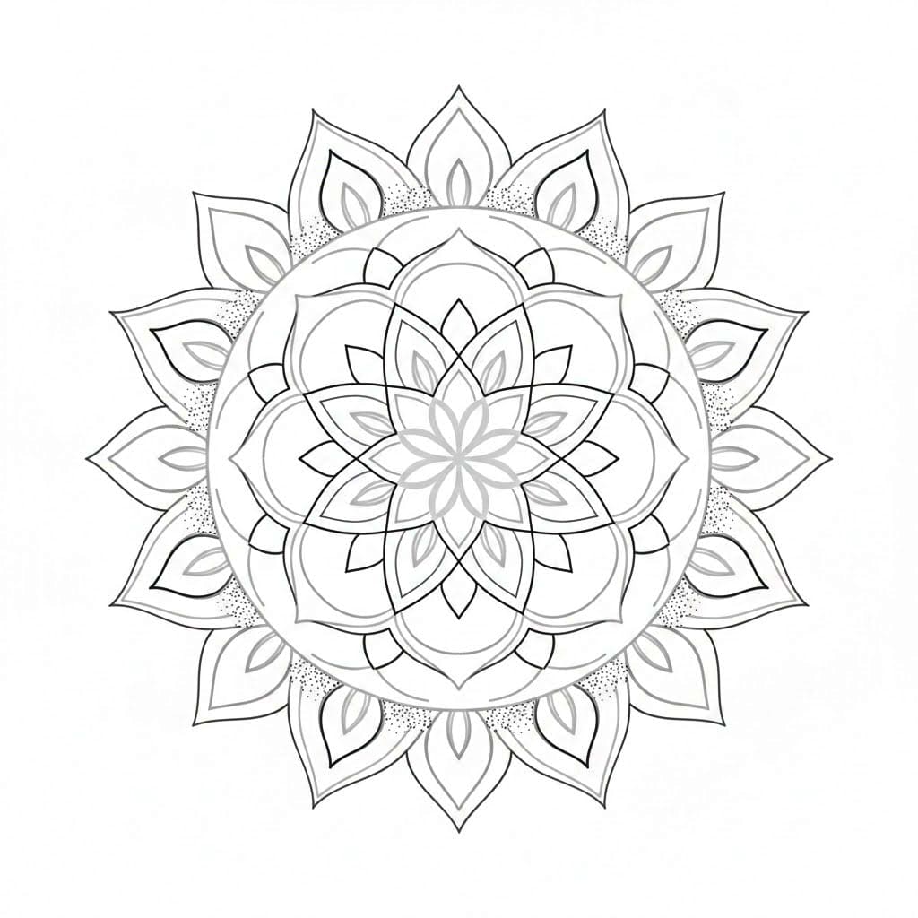Harmonic Stippled Mandala Template Mandalas