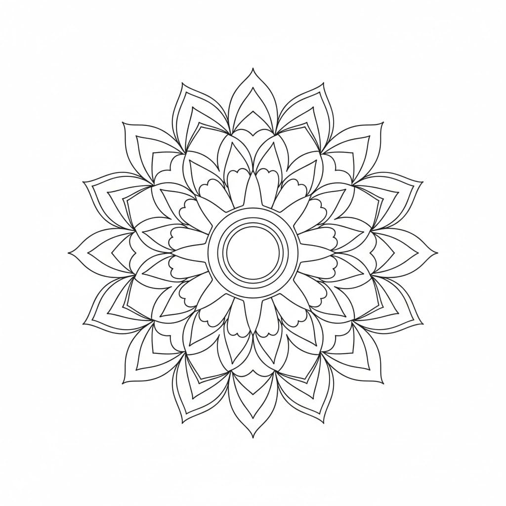 Harmonious Shape Symmetrical Mandala Template Mandalas