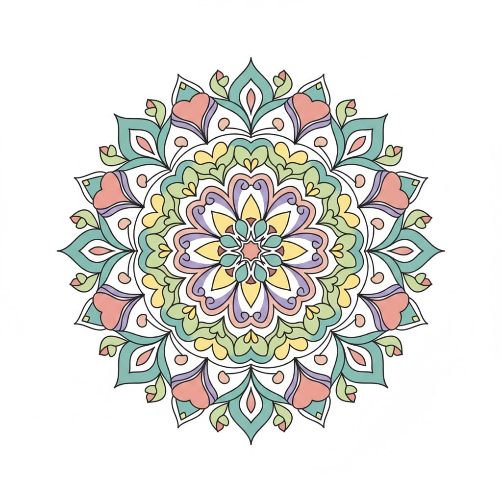 Harmony Colorful Mandala Template Mandalas