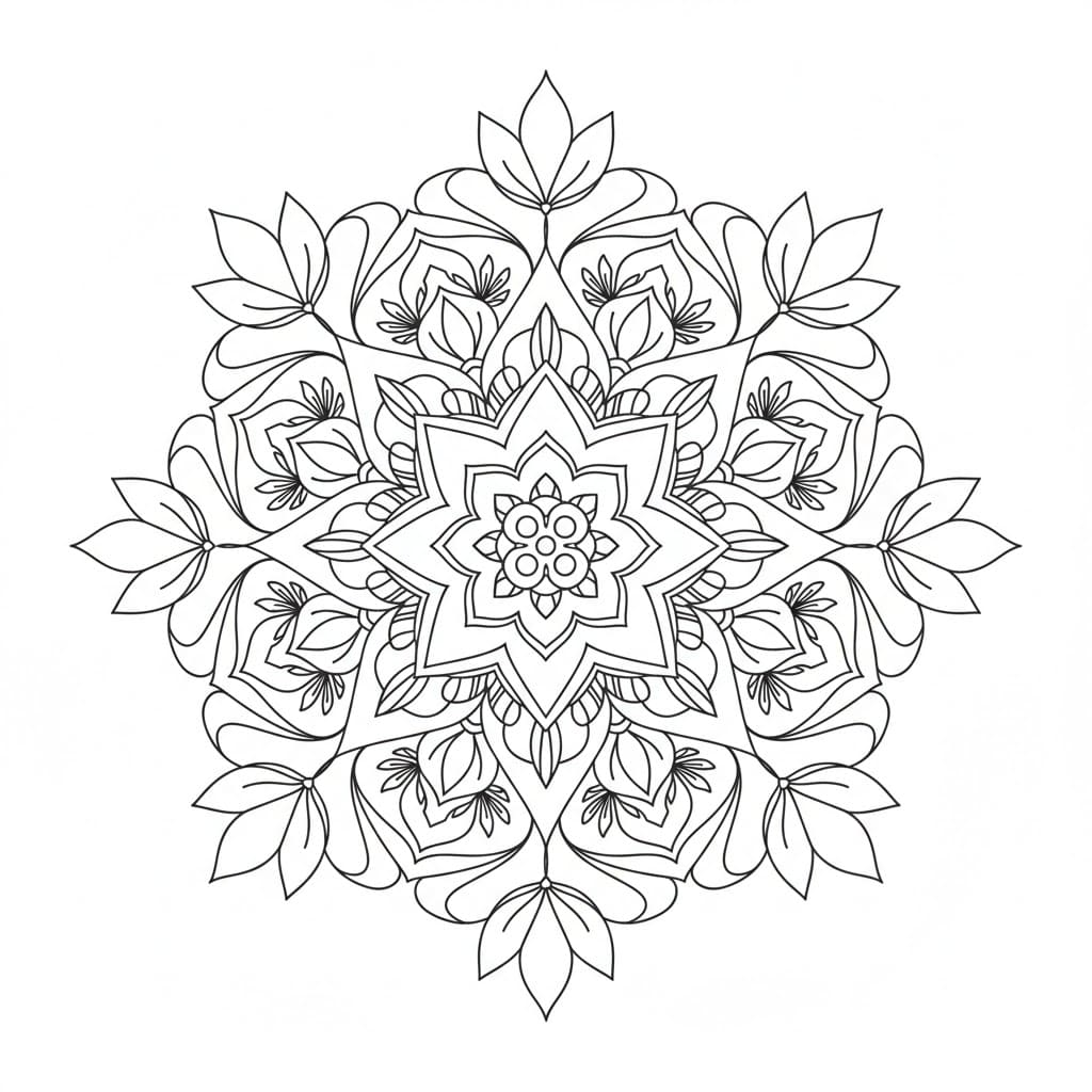 Harmony Radial Mandala Template Mandalas