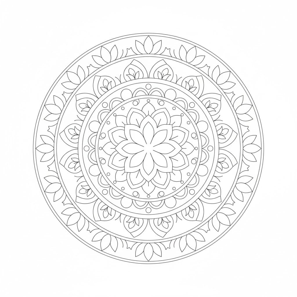 Infinite Calmness Ornamental Mandala Template Mandalas