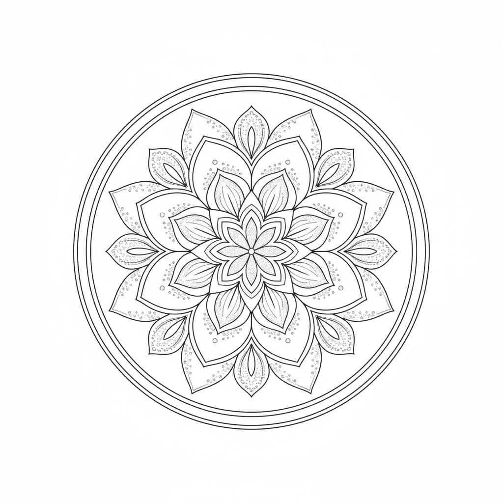 Inner Bloom Stippled Mandala Template Mandalas