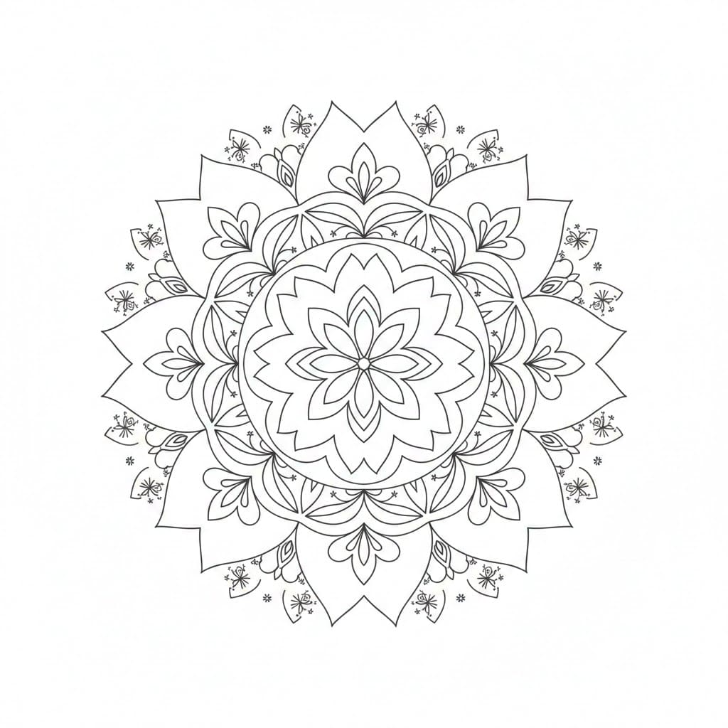 Inner Peace Symmetrical Mandala Template Mandalas
