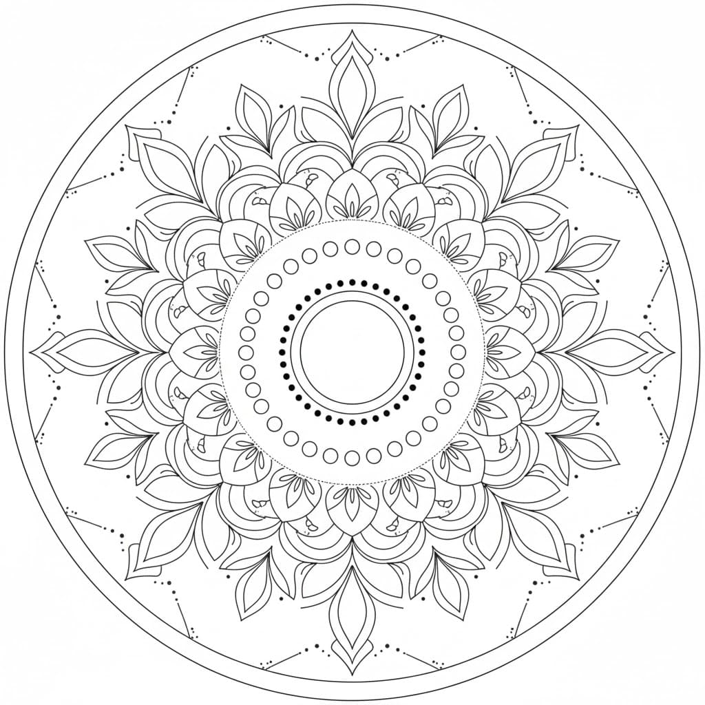 Inner Stillness Dotwork Mandala Template Mandalas