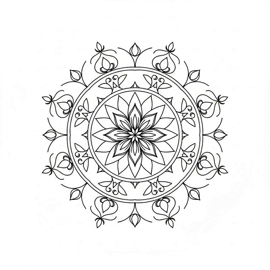 Lotus Bloom Henna Mandala Template Mandalas