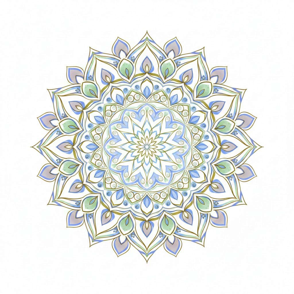 Luminous Layered Mandala Template Mandalas