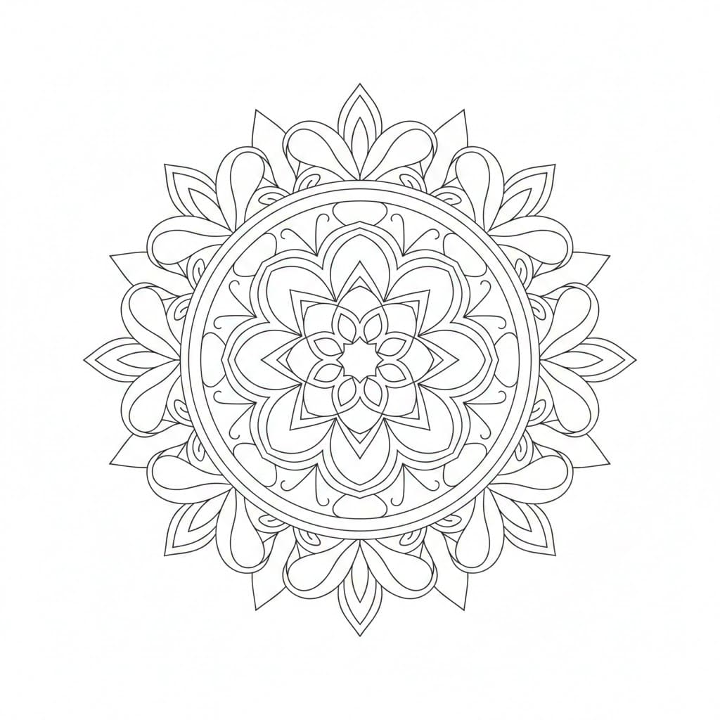 Luminous Line Art Mandala Template Mandalas