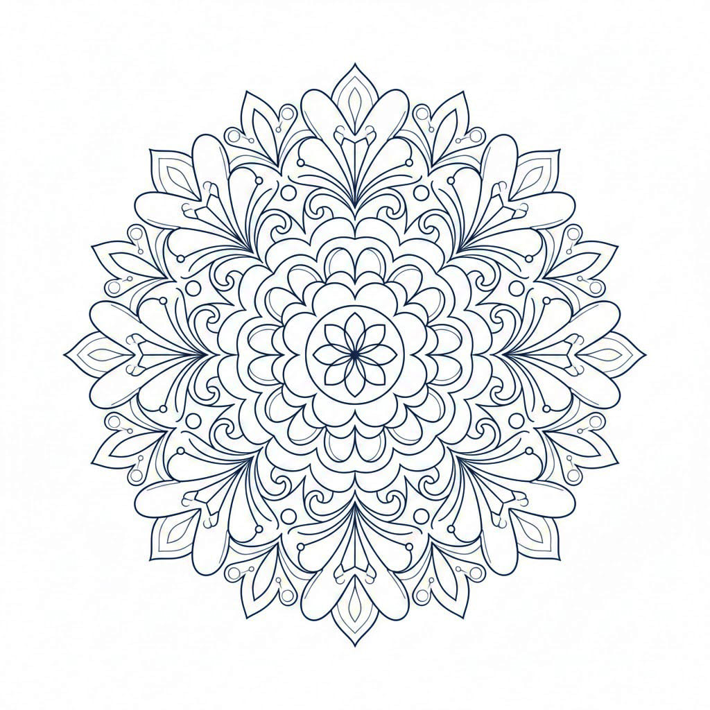 Luminous Radial Mandala Template Mandalas