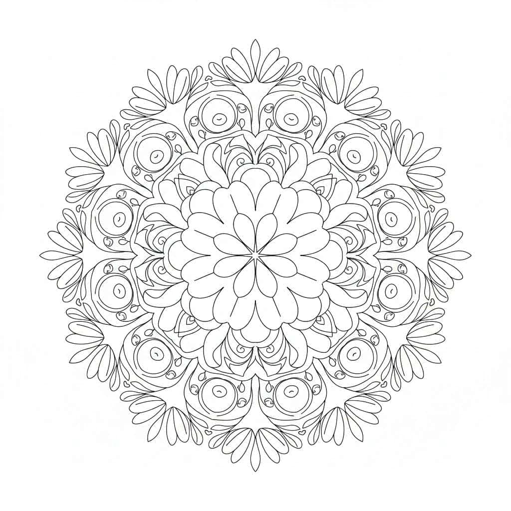 Lush Floral Mandala Template Mandalas