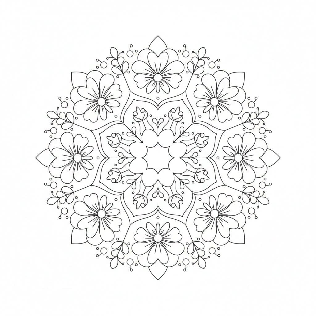 Meadow Floral Mandala Template Mandalas