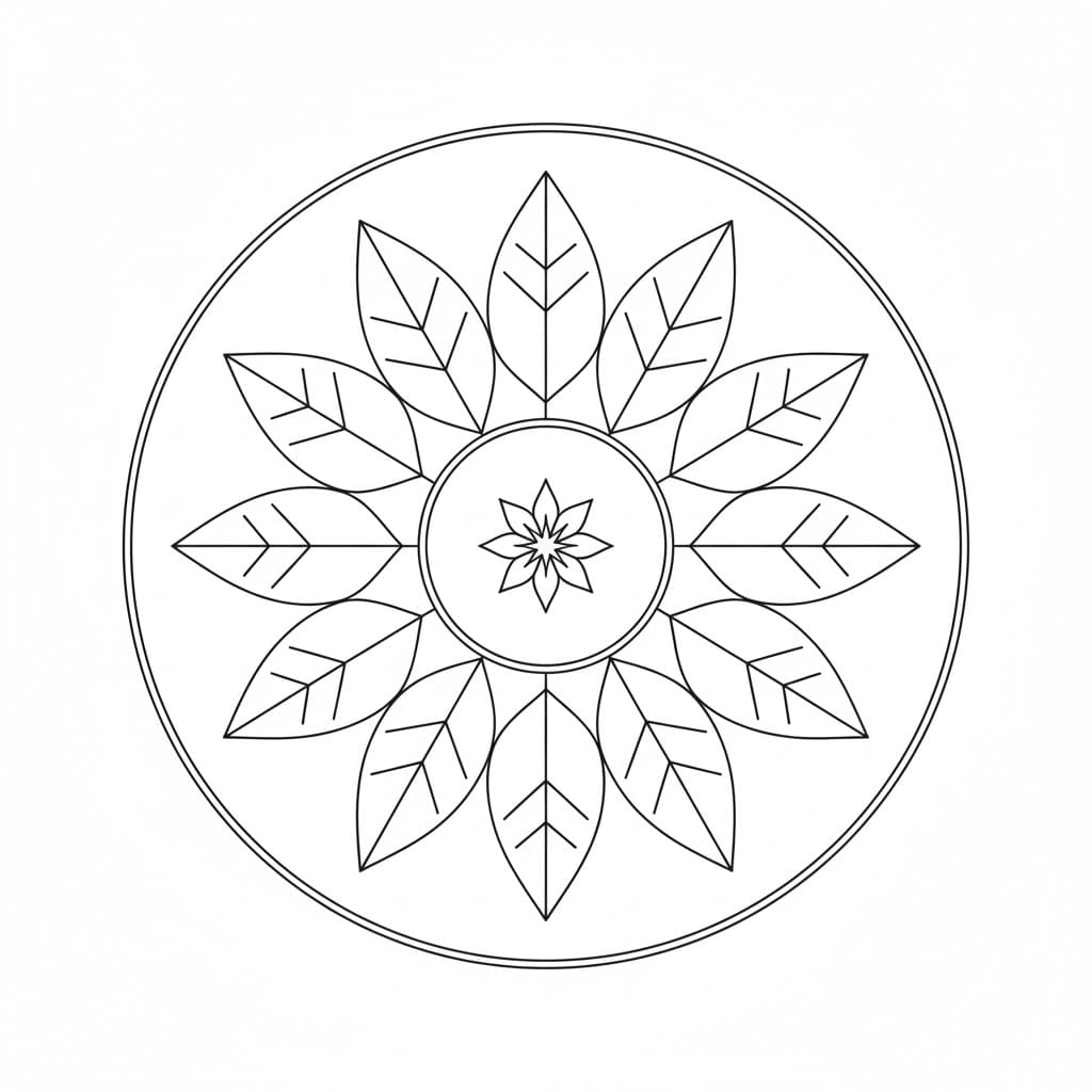Minimal Line Art Mandala Template Mandalas