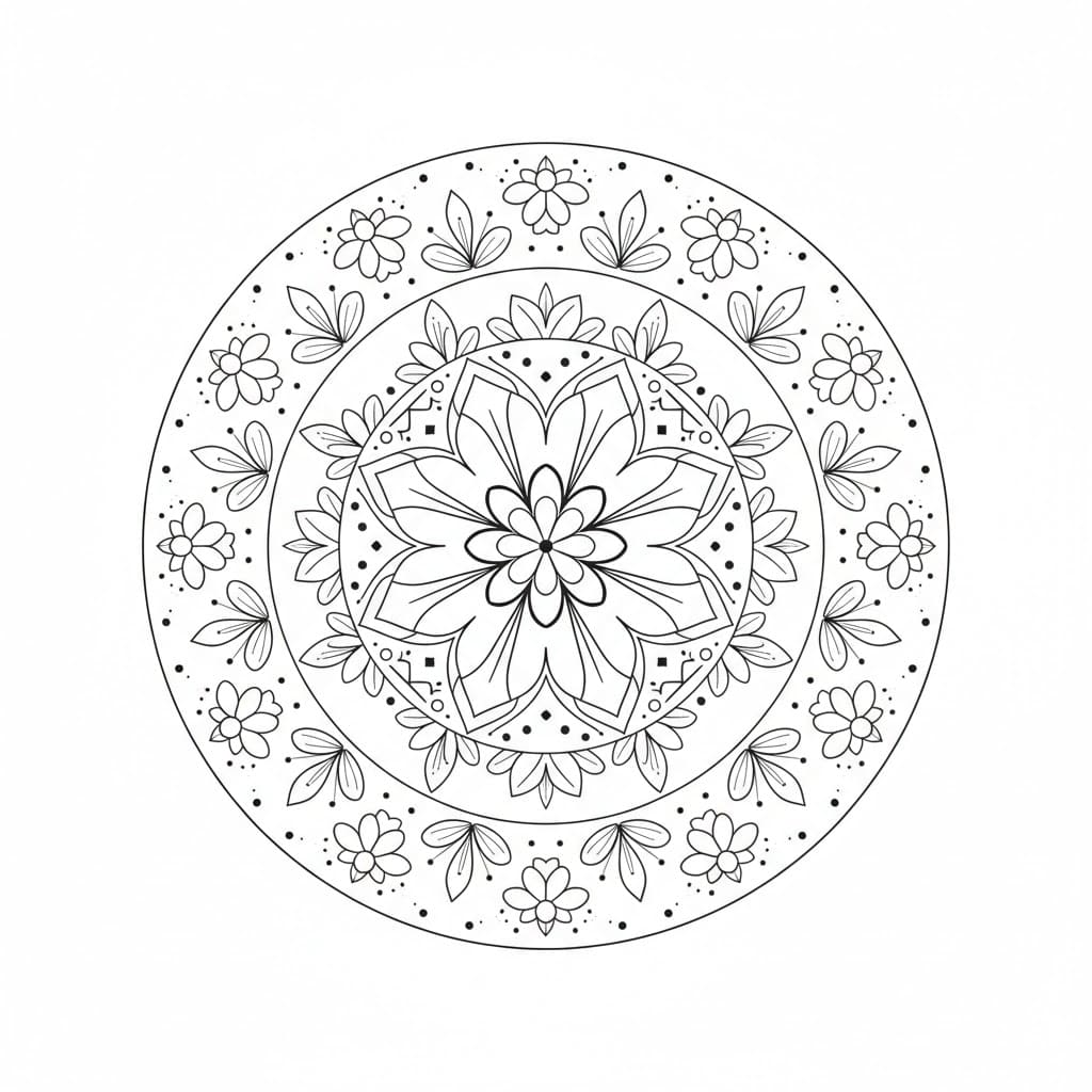 Monochrome Grace Blackwork Mandala Template Mandalas