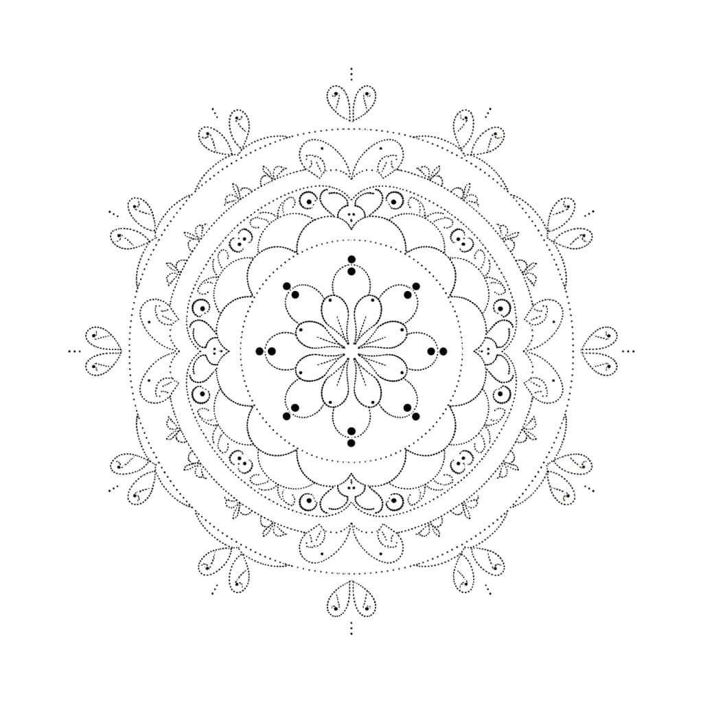 Mystic Bloom Dotwork Mandala Template Mandalas