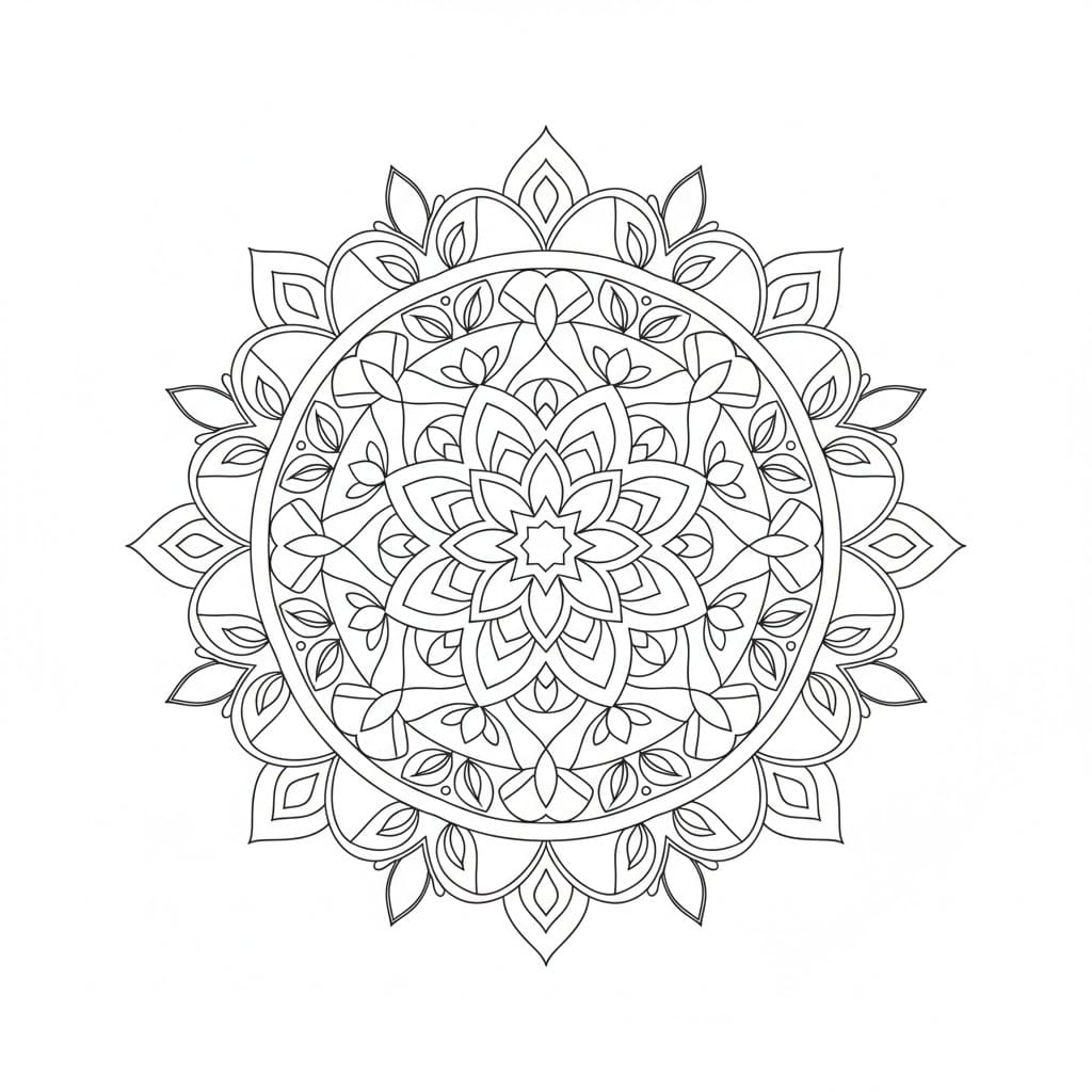 Mystic Bloom Symmetrical Mandala Template Mandalas