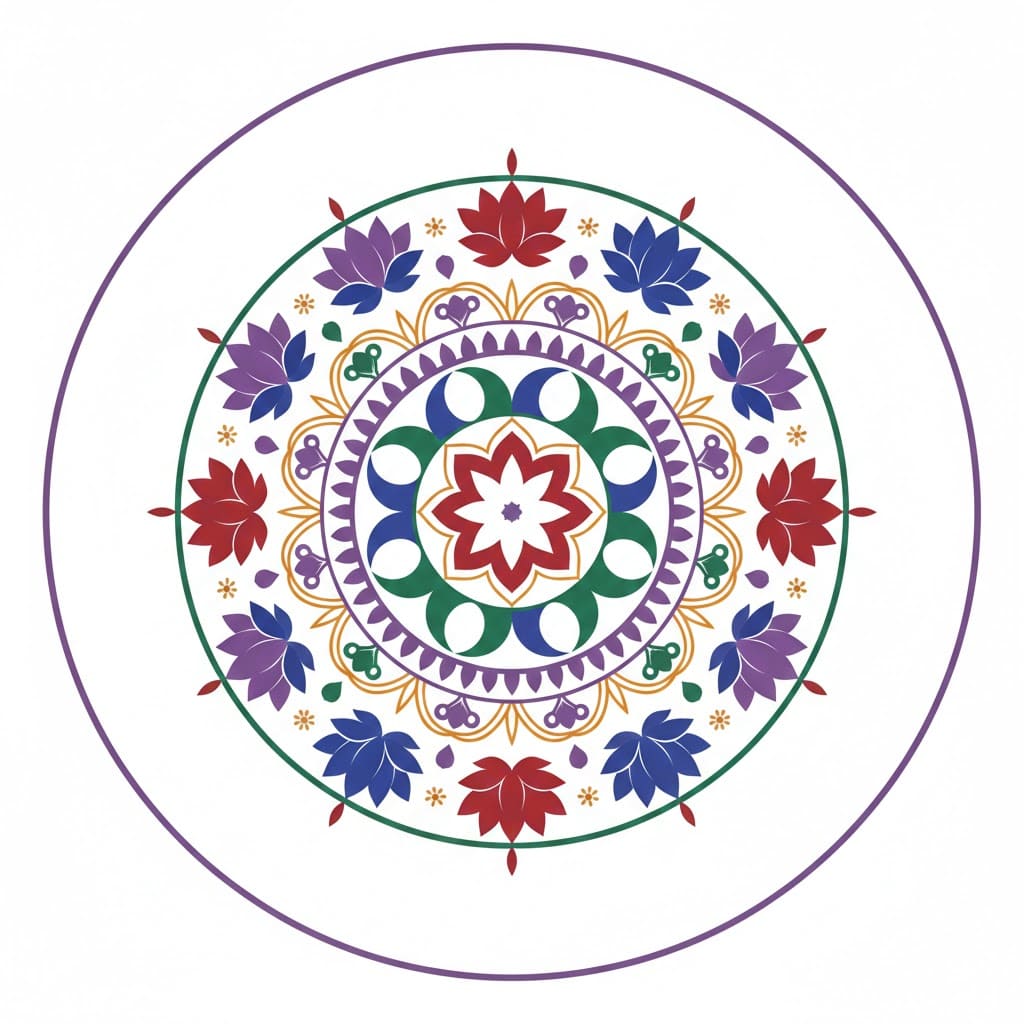 Mystic Colorful Mandala Template Mandalas