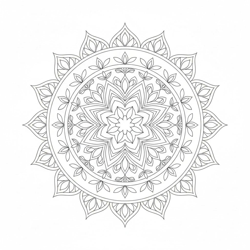 Mystic Line Art Mandala Template Mandalas